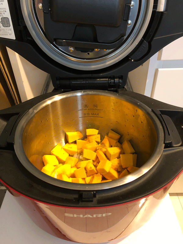 カボチャ切った後